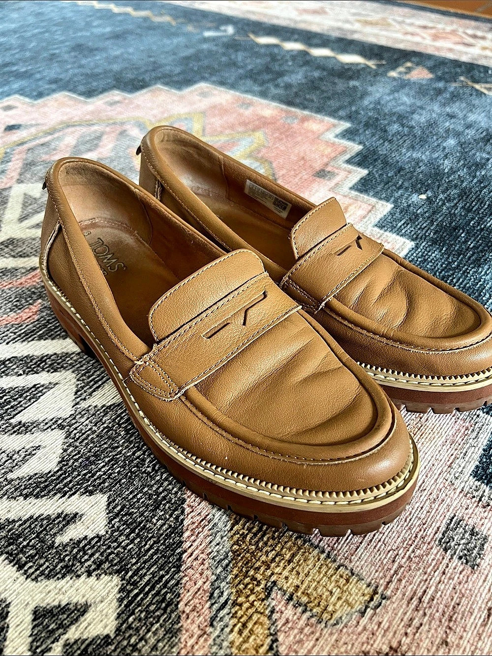 TOMS Cara Lug Sole Loafers Tan